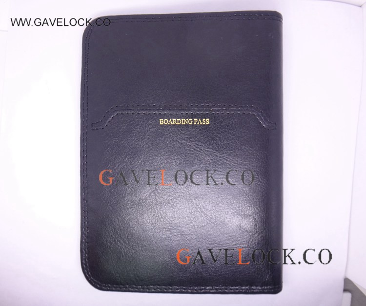 Black Leather Montblanc Replica Passport Holder Online Shopping